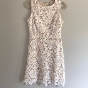 LOFT Sleeveless Lace Dress White Size 2